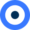 Circle with blue layer, followed by white, and navy in the center.